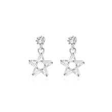 Load image into Gallery viewer, 925 Sterling Silver Fashion and Simple Star Earrings with Cubic Zirconia