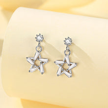 Load image into Gallery viewer, 925 Sterling Silver Fashion and Simple Star Earrings with Cubic Zirconia