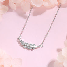 Load image into Gallery viewer, 925 Sterling Silver Simple and Fashion Leaf Pendant with Cubic Zirconia and Necklace