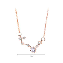 Load image into Gallery viewer, 925 Sterling Silver Plated Rose Gold Fashion and Creative Star Pendant with Cubic Zirconia and Necklace