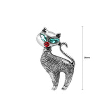 Load image into Gallery viewer, Simple Cute Cat Brooch with Cubic Zirconia