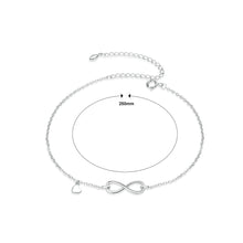 Load image into Gallery viewer, 925 Sterling Silver Simple and Fashion Heart-shaped Infinity Symbol Anklet