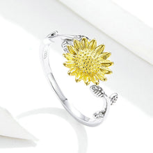 Load image into Gallery viewer, 925 Sterling Silver Fashion Temperament Sunflower Adjustable Open Ring