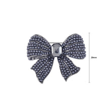 Load image into Gallery viewer, Elegant and Sweet Black Ribbon Imitation Pearl Brooch with Cubic Zirconia