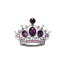Load image into Gallery viewer, Elegant Temperament Crown Brooch with Purple Cubic Zirconia