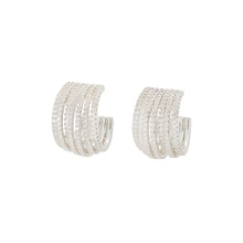 Load image into Gallery viewer, Fashion Personalized Multi-layered C-shaped Geometric Stud Earrings with Cubic Zirconia