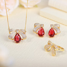 Load image into Gallery viewer, Fashion Brilliant Plated Gold Ribbon Earrings with Cubic Zirconia