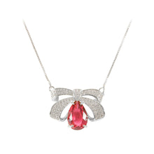 Load image into Gallery viewer, Fashion Brilliant Ribbon Pendant with Cubic Zirconia and Necklace