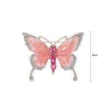 Load image into Gallery viewer, Fashion and Elegant Plated Gold Enamel Pink Butterfly Brooch with Cubic Zirconia