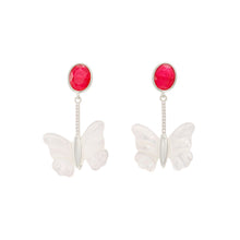 Load image into Gallery viewer, Fashion and Elegant Shell Butterfly Tassel Earrings with Cubic Zirconia