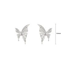 Load image into Gallery viewer, 925 Sterling Silver Fashion Simple Butterfly Stud Earrings with Cubic Zirconia