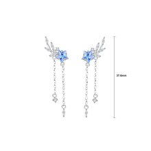 Load image into Gallery viewer, 925 Sterling Silver Fashion Creative Star Wheat Tassel Earrings with Cubic Zirconia