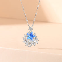 Load image into Gallery viewer, 925 Sterling Silver Fashion Creative Star Wheat Pendant with Cubic Zirconia and Necklace