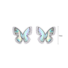 Load image into Gallery viewer, Fashion Cute Butterfly Colorful Shell Stud Earrings with Cubic Zirconia