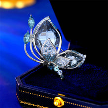 Load image into Gallery viewer, Elegant Brilliant Blue Butterfly Brooch with Cubic Zirconia