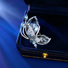 Load image into Gallery viewer, Elegant Brilliant Blue Butterfly Brooch with Cubic Zirconia
