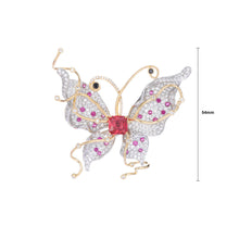 Load image into Gallery viewer, Fashion Brilliant Plated Gold Butterfly Brooch with Cubic Zirconia