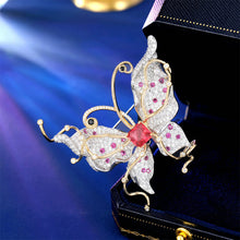 Load image into Gallery viewer, Fashion Brilliant Plated Gold Butterfly Brooch with Cubic Zirconia