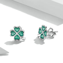 Load image into Gallery viewer, 925 Sterling Silver Fashion and Simple Four-leafed Clover Stud Earrings