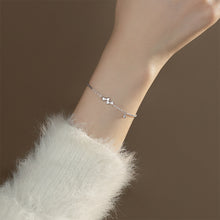 Load image into Gallery viewer, 925 Sterling Silver Simple Sweet Ribbon Bracelet with Cubic Zirconia