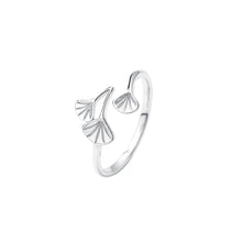 Load image into Gallery viewer, 925 Sterling Silver Fashion Simple Ginkgo Leaf Adjustable Open Ring