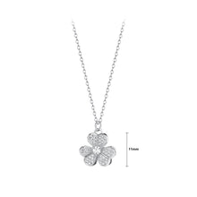 Load image into Gallery viewer, 925 Sterling Silver Fashion Brilliant Three-leafed Clover Pendant with Cubic Zirconia and Necklace