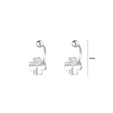 Load image into Gallery viewer, 925 Sterling Silver Fashion Simple Four-leafed Clover Stud Earrings with Cubic Zirconia