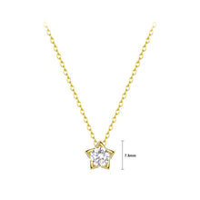 Load image into Gallery viewer, 925 Sterling Silver Plated Gold Simple Fashion Star Pendant with Cubic Zirconia and Necklace
