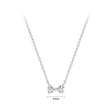 Load image into Gallery viewer, 925 Sterling Silver Simple and Sweet Ribbon Pendant with Cubic Zirconia and Necklace