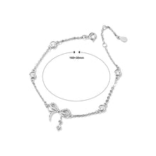 Load image into Gallery viewer, 925 Sterling Silver Sweet and Cute Ribbon Bracelet with Cubic Zirconia