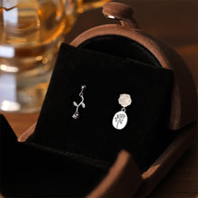Load image into Gallery viewer, 925 Sterling Silver Fashion Simple Rose Asymmetrical Stud Earrings