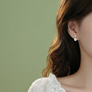 925 Sterling Silver Fashion Simple Rose Asymmetrical Stud Earrings
