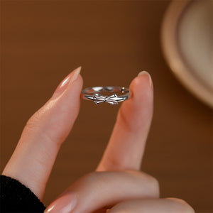 925 Sterling Silver Sweet Simple Ribbon Adjustable Ring