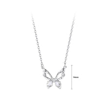Load image into Gallery viewer, 925 Sterling Silver Fashion Simple Butterfly Pendant with Cubic Zirconia and Necklace