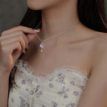 Load image into Gallery viewer, 925 Sterling Silver Fashion Creative Moon Star Pendant with Cubic Zirconia and Necklace
