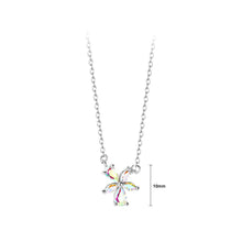 Load image into Gallery viewer, 925 Sterling Silver Fashion Flower Pendant with Cubic Zirconia and Necklace