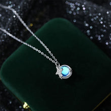 Load image into Gallery viewer, 925 Sterling Silver Fashion Creative Star Moonstone Pendant with Cubic Zirconia and Necklace
