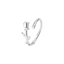 Load image into Gallery viewer, 925 Sterling Silver Simple Romantic Rose Adjustable Open Ring