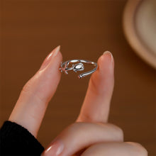 Load image into Gallery viewer, 925 Sterling Silver Simple Romantic Rose Adjustable Open Ring