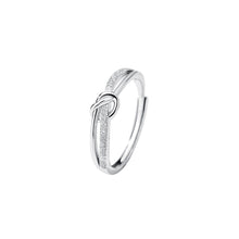 Load image into Gallery viewer, 925 Sterling Silver Simple and Fashion Knotted Geometric Adjustable Open Ring