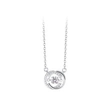 Load image into Gallery viewer, 925 Sterling Silver Fashion and Simple Double C-shaped Geometric Pendant with Cubic Zirconia and Necklace