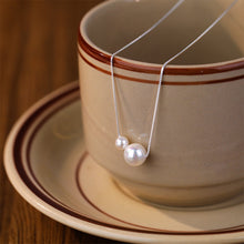 Load image into Gallery viewer, 925 Sterling Silver Simple and Fashion Geometric Imitation Pearl Pendant with Necklace