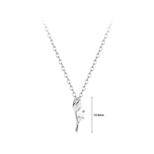 Load image into Gallery viewer, 925 Sterling Silver Fashion Simple Tulip Pendant with Cubic Zirconia and Necklace