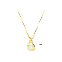 Load image into Gallery viewer, 925 Sterling Silver Plated Gold Simple and Fashion Lucky Bag Pendant with Cubic Zirconia and Necklace