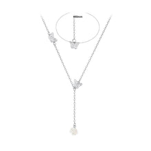 Load image into Gallery viewer, 925 Sterling Silver Fashion Simple Butterfly Tassel Rose Necklace