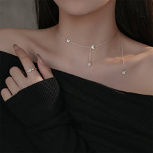 Load image into Gallery viewer, 925 Sterling Silver Fashion Simple Butterfly Tassel Rose Necklace